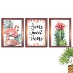 Quadros Decorativos Desenho Cactos Desenhos á Mão Bege Quarto