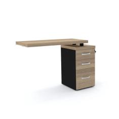 Imagem de Mesa de Escritório Complemento 104 x 45 cm Pé Gaveteiro 3 Gavetas PE40 em mdp Cor Noce Naturalle