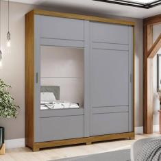 Imagem de Guarda-Roupa Casal Verg 2 Portas 3 Gavetas Nature/Cinza - Henn