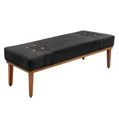 Imagem de Recamier Decorativo 160cm Kors Veludo Pés De Madeira Preto G63 - Gran