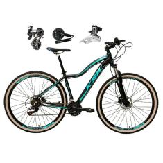 Imagem de Bicicleta aro 29 Ksw Mwza Shimano Altus 24V Freio a Disco Hidráulico Garfo com Trava com Pneu Faixa Bege - Preto/Azul