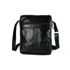 Imagem de bolsa masculina transversal 100% couro bovino legítimo 015 Shoulder Bag (Preta)
