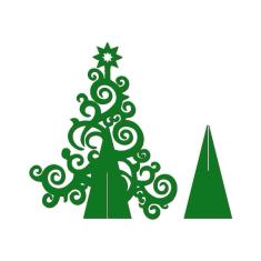 Imagem de Árvore De Natal Com Arabesco 33cmx40cm - Cria Arte Laser Verde