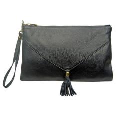 Imagem de Bolsa de Mão Clutch Carteira de Mao e Porta Celular Feminina em Couro Legítimo (Preta)