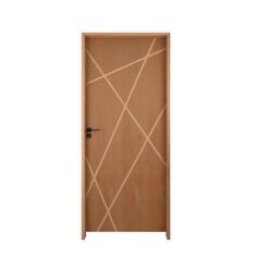 Imagem de Kit Porta E Madeira 82 X 2,10 Friso Agatha Bat.14 Cm Fech.ext Preto Fosco Lado Direito - Hale