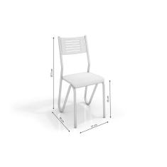 Imagem de Conjunto 4 Cadeiras Metal Nápoles Kappesberg Cromado/Capuccino