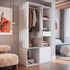 Imagem de Guarda-Roupa Closet Lumo 1 PT 1 GV Branco