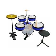 Imagem de Bateria Infantil Rock Baby Azul Completa Com Chimbal E B