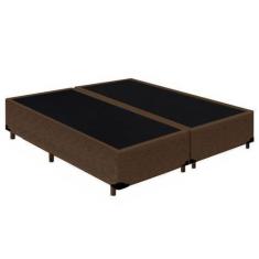 Imagem de Cama Box Casal Bipartido Starflex Suede Marrom 138x188x42