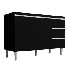 Imagem de Balcão Para Pia Andréia 120 Cm 2 Portas Preto Ajl