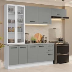 Imagem de Armário de Cozinha Completa 270cm Branco/Cinza Agata Madesa 11