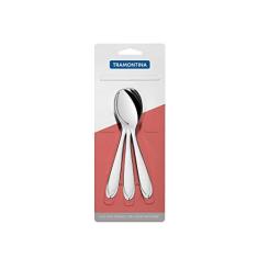 Imagem de Conjunto De Colheres Médias Aço Inox 3 Pç Tramontina Inox