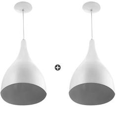 Imagem de Kit 2 Lustres Pendente Gota Pequena De Alumínio 21cm Soquete E-27 