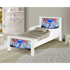 Imagem de Mini Cama Infantil Adesivada Sonic Branco