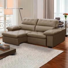 Imagem de Sofa Retratil Reclinavel 2 Lugares 1,80M Crystal Veludo Capuccino Lans