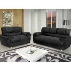Imagem de Conjunto de sofá 2 x 3 lugares REF 7025 - Preto