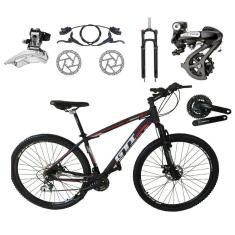 Imagem de Bicicleta Aro 29 GTI Roma Câmbios Shimano Altus 24v K7 Alumínio Freios Hidráulicos Garfo Com Trava - Preto\Vermelho