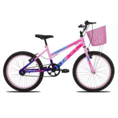 Imagem de Bicicleta KOG Infantil Aro 20 Feminina V-Brake Cestinha, Violeta degra