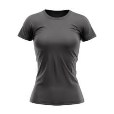 Imagem de Camiseta Babylook Feminina Lisa DryFit Uv Verão Cinza - Fantasia Bras,