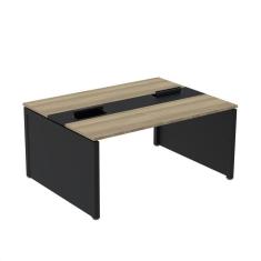 Imagem de Mesa de Plataforma Dupla para 2 Pessoas Corporativa 110x140/2p Noce Naturalle/Preto