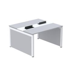 Imagem de Mesa de Plataforma Dupla para 2 Pessoas Corporativa 140x140/2p Noce Naturalle/Cinza