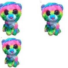 Imagem de Kit C/3x Brinquedo de Pelúcia Urso Arco-íris - Ty Rara