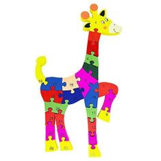 Imagem de Quebra-cabeça Infantil Girafa em Madeira MDF c/ 26 pcs, Toy Mix.