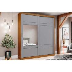 Imagem de Guarda Roupa Casal 2 Portas De Correr E 3 Gavetas C/ Espelho Verg Natu