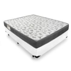Imagem de Cama Box Viúva Branco Blindada + Colchão De Espuma D33 - Ortobom - Iso