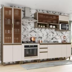 Imagem de Cozinha Completa 7 Peças para Forno Embutir e Cooktop 11 Portas Aurora Espresso Móveis Duna/Cristal