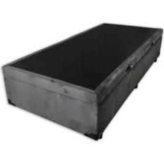 Imagem de Cama Box Ba  Solteirao King Suede Cinza Com 203x96x44cm
