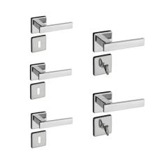 Imagem de Kit 3 Fechaduras Interna e 2 WC Quad Concept Pado Cromado