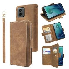 Imagem de Furiet Capa carteira para Motorola Moto G 5G 2024 com alça de pulso slots de cartão minimalista, suporte de cartão de couro PU de luxo acessórios de corpo inteiro capa de celular para G5G G5 mulheres