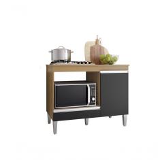 Imagem de Balcão Para Cooktop 4 E 5 Bocas E Forno Microondas Carla Amendoa - Pt - Ajl Móveis