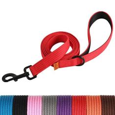 Imagem de lynxking Coleira para cães de 1,8 m para cães grandes, médios e pequenos, trelas de nylon resistentes resistentes para caminhadas e treinamento, coleira resistente para cães de 1,8 m com anel D para