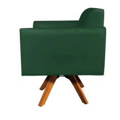 Imagem de Poltrona Marisa Suede Base Madeira Verde