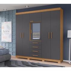 Imagem de Guarda Roupa Casal Espelho 6 Portas 4 Gavetas Virtus Albatroz