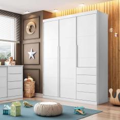 Imagem de guarda-roupa infantil pérola 3 pt 4 gv branco