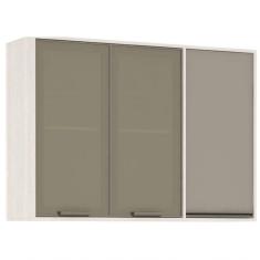 Imagem de Armário De Cozinha Luciane 3 Portas Linea Patina Mocca Laca