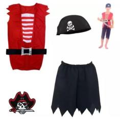Imagem de Fantasia Pirata Infantil Masculino C/ Bandana Halloween Festa - B Impo