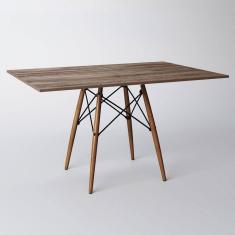 Imagem de Mesa Eiffel Wood Tampo Retangular De Madeira 120 X 75 Cm Amêndoa Asturias - Cor: Marrom