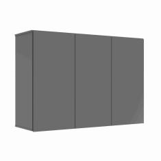 Imagem de Armário Aéreo 3 Portas Suspenso Para Quarto Cozinha Sala Cinza - Rede Móveis