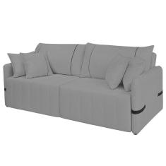 Imagem de Sofá Cama Retrátil 200cm Essence D05 Linho Grafite-preto - Mpozenato