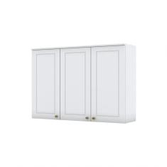 Imagem de Armário Aéreo 03 Portas 120 Cm Americana Henn Branco Hp