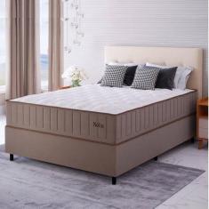 Imagem de Conjunto Cama Box Casal Noha Molas Ensacadas 138cmx188cmx67cm Bege