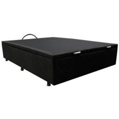 Imagem de Base Box Baú Para Cama Casal 138X188cm Liz S05 Suede Bordado Preto - M
