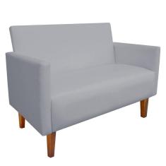 Imagem de Sofá Retrô Namoradeira 02 Lugares Corino Cinza D´rossi