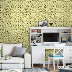 Imagem de Papel De Parede Adesivo Lavável Óculos Fundo  12M