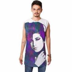 Imagem de Camiseta Long Line Amy Winehouse Estampa 3D