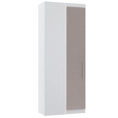 Imagem de Guarda Roupa De Canto Reto 90cm 1 Pt Alpes Luciane Móveis Branco Com Cinammon